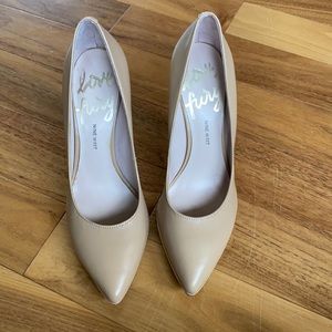 Beige Nine West vegan leather stilettos
